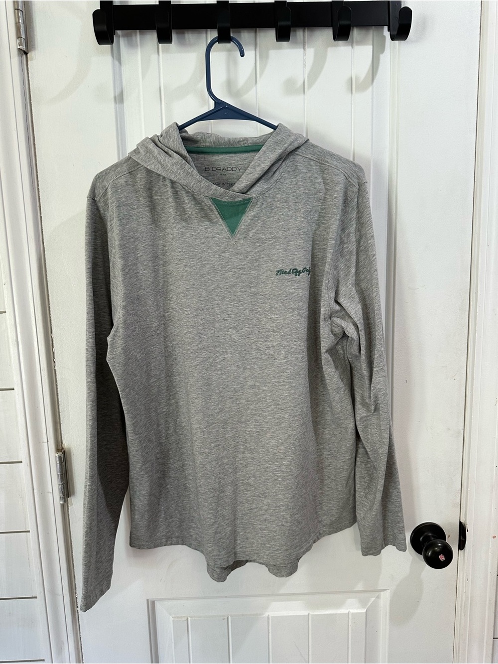 B. Draddy Fried Egg Golf Hoodie Mens Medium Gray Heather Lightweight Pullover